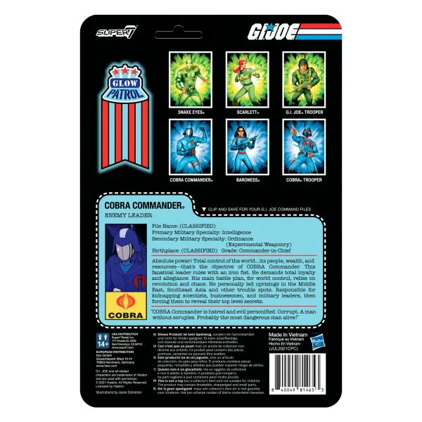 Super7 G.I. Joe^G.I. Joe Reaction Figures Wave 1B - Cobra Commander (Glow Patrol)