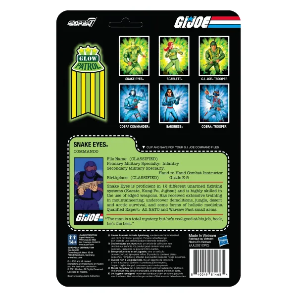 Super7 G.I. Joe^G.I. Joe Reaction Figures Wave 1B - Snake Eyes (Glow Patrol)