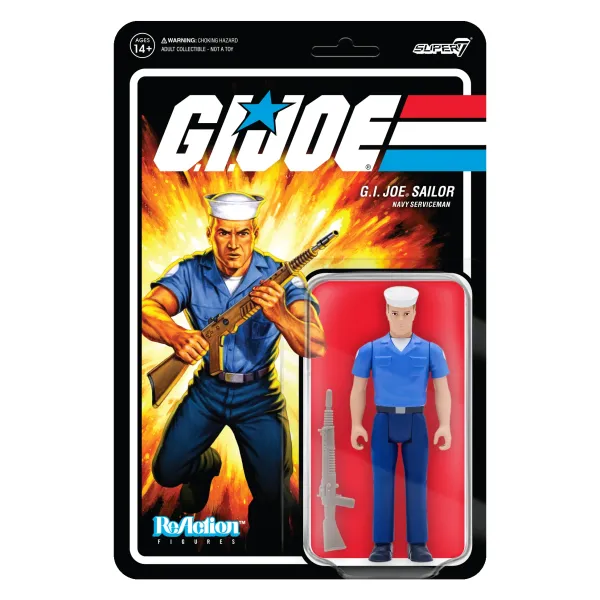 Super7 G.I. Joe^G.I. Joe Reaction Figures Wave 2 - Blueshirt Clean-Shaven (Pink)