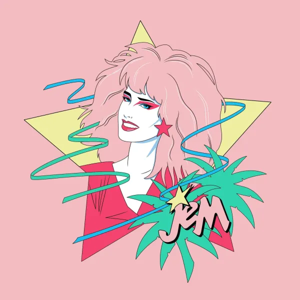 Super7 Jem And The Holograms^Jem And The Holograms Fleece - Jem Portrait Star (Hoodie)