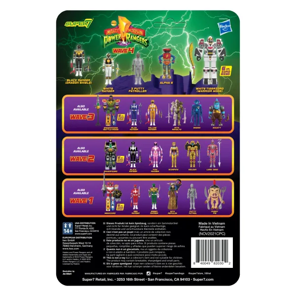 Super7 Mighty Morphin Power Rangers^Mighty Morphin Power Rangers Reaction Figure Wave 4 - Black Ranger (Dragon Shield)