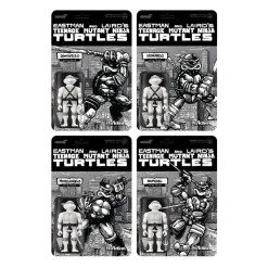 Super7 Teenage Mutant Ninja Turtles^Teenage Mutant Ninja Turtles Reaction Figure Wave 9 - Donatello, Leonardo, Michelangelo & Raphael (Comic Greyscale)