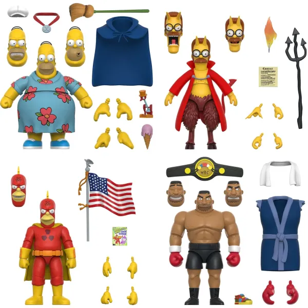 Super7 The Simpsons^The Simpsons Ultimates! Wave 4 - Set Of 4