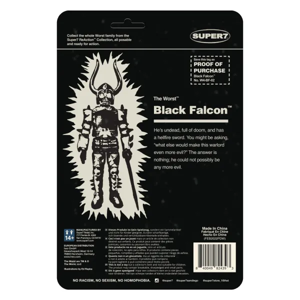 Super7 The Worst^The Worst Reaction Wave 1 - Black Falcon (Monster Glow)
